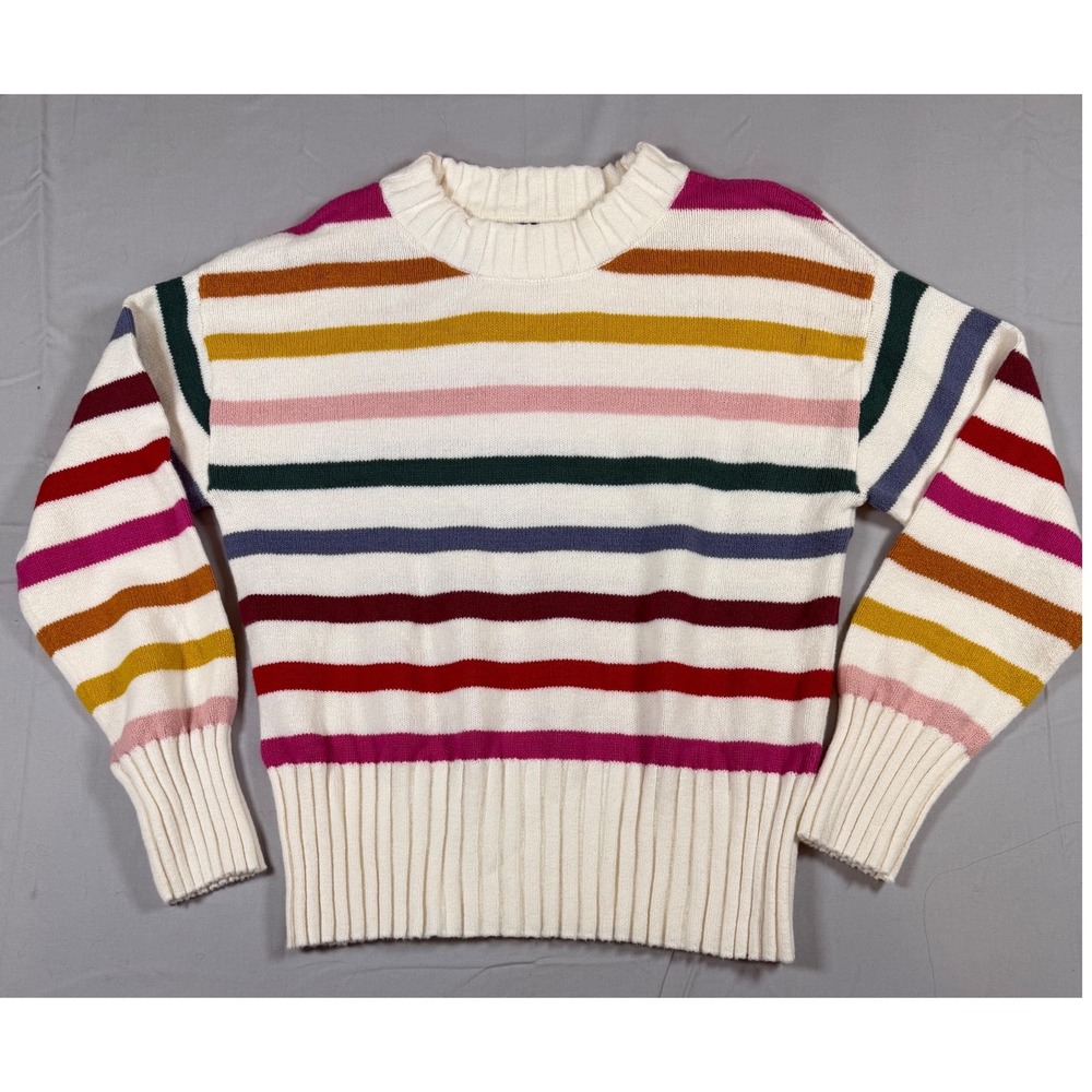 Gap Womens Multi Color Striped Crewneck Sweater Cotton Blend GP010669 Size S